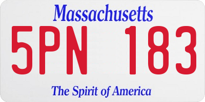 MA license plate 5PN183
