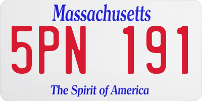 MA license plate 5PN191