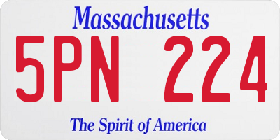 MA license plate 5PN224