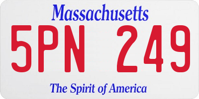 MA license plate 5PN249