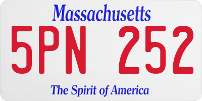 MA license plate 5PN252