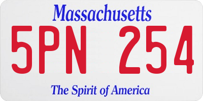 MA license plate 5PN254