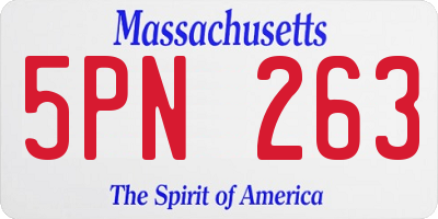 MA license plate 5PN263