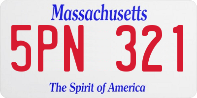 MA license plate 5PN321