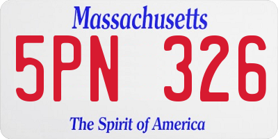 MA license plate 5PN326