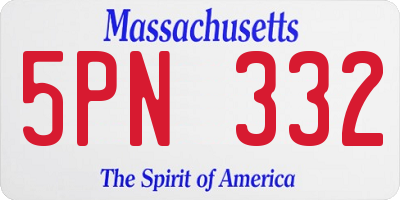MA license plate 5PN332