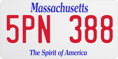 MA license plate 5PN388