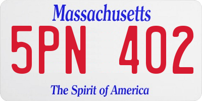 MA license plate 5PN402