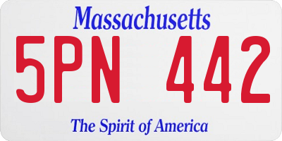 MA license plate 5PN442