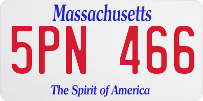MA license plate 5PN466