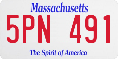 MA license plate 5PN491