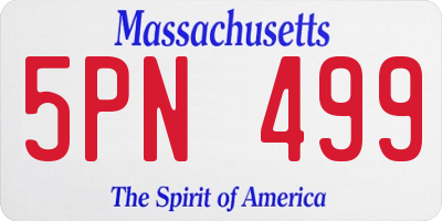 MA license plate 5PN499