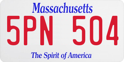 MA license plate 5PN504