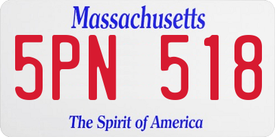 MA license plate 5PN518