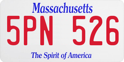 MA license plate 5PN526