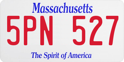 MA license plate 5PN527