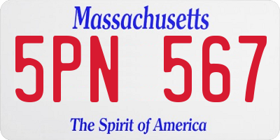 MA license plate 5PN567