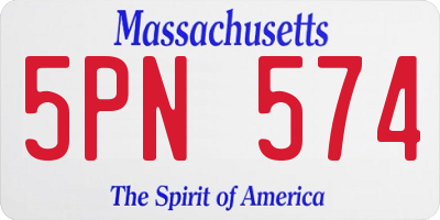 MA license plate 5PN574