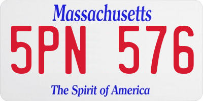 MA license plate 5PN576
