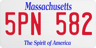 MA license plate 5PN582