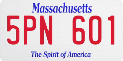 MA license plate 5PN601