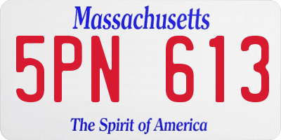 MA license plate 5PN613