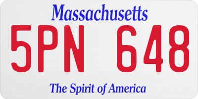 MA license plate 5PN648