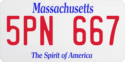MA license plate 5PN667