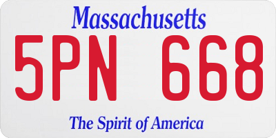 MA license plate 5PN668