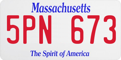 MA license plate 5PN673