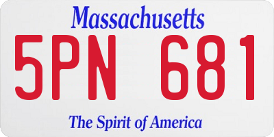 MA license plate 5PN681