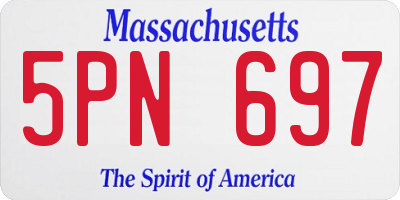 MA license plate 5PN697