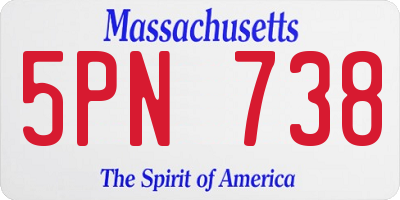 MA license plate 5PN738