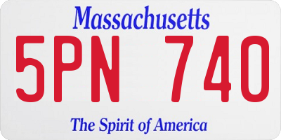 MA license plate 5PN740
