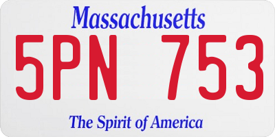 MA license plate 5PN753