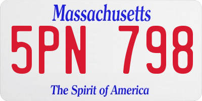 MA license plate 5PN798