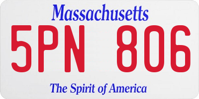 MA license plate 5PN806