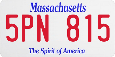 MA license plate 5PN815