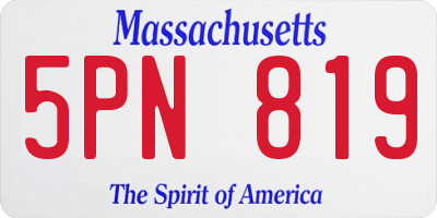 MA license plate 5PN819
