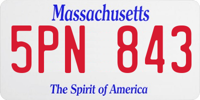 MA license plate 5PN843