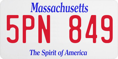 MA license plate 5PN849