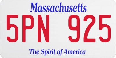 MA license plate 5PN925