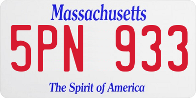 MA license plate 5PN933