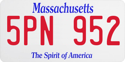 MA license plate 5PN952