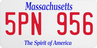 MA license plate 5PN956