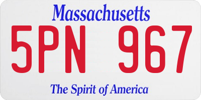 MA license plate 5PN967