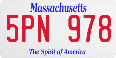 MA license plate 5PN978