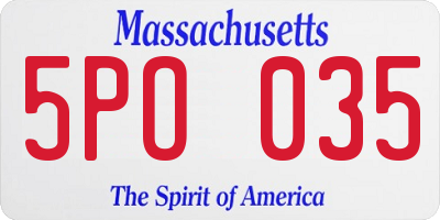 MA license plate 5PO035