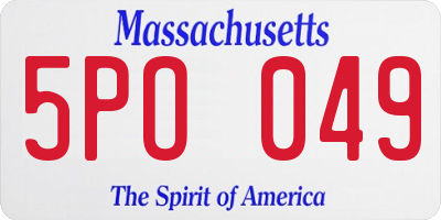 MA license plate 5PO049