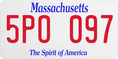 MA license plate 5PO097